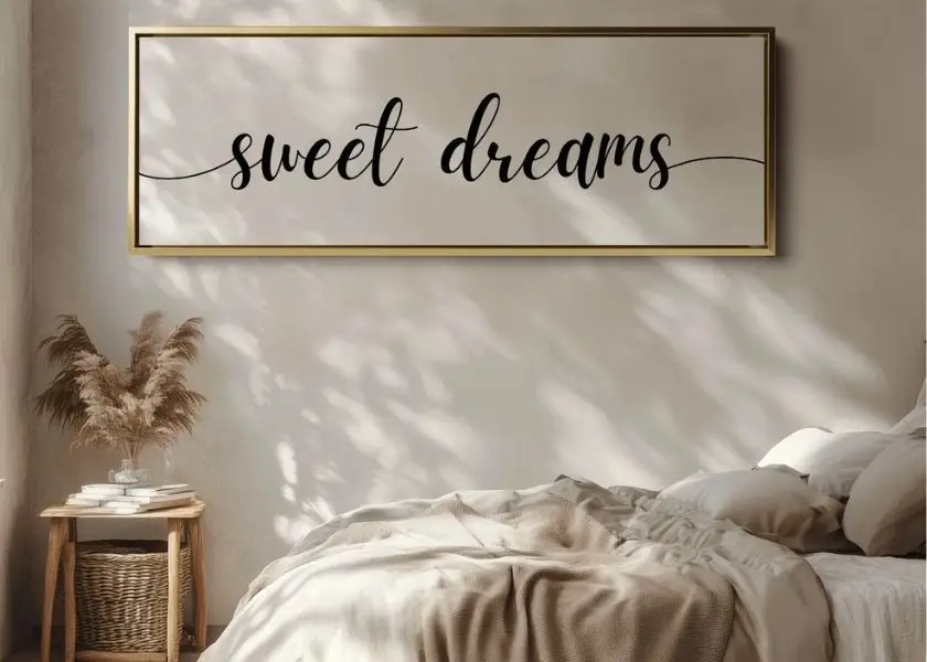 Dekorasi Kamar Wanita Dewasa Wall Art Quotes dengan Typography Minimal